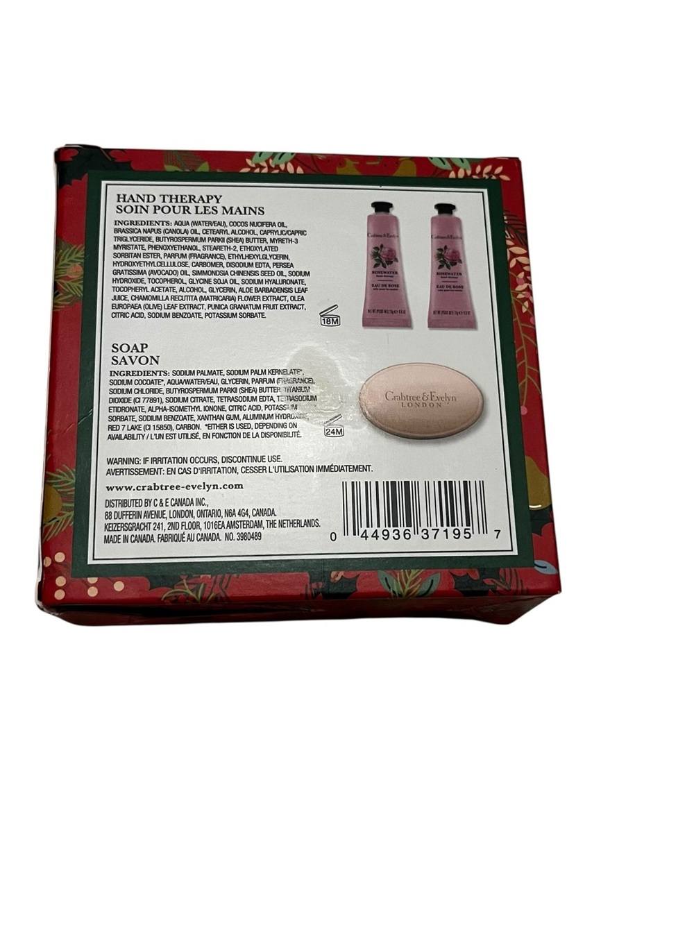 Crabtree & Evelyn moisture essentials trio rose water soap hand lotion new nib - Picture 2 of 2